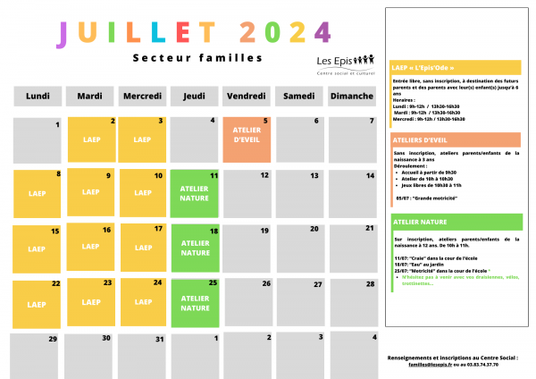 Planning juillet 2024