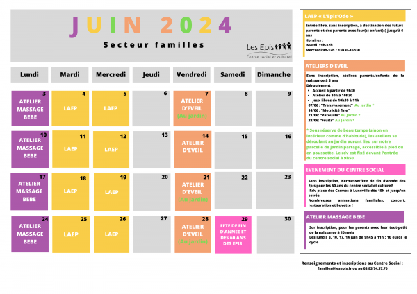 Planning juin 2024